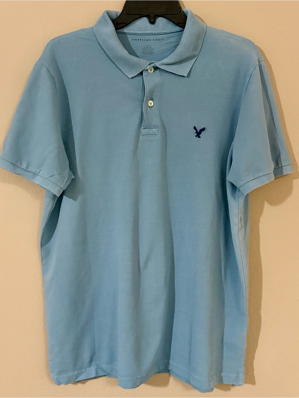 American Eagle Classic Polo Shirt - Light Blue Preppy Vibe